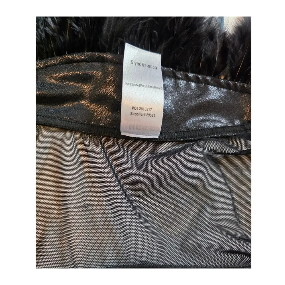 Weissman Black Sequined Shrug Dance Costume Collar Structured Feather Accents